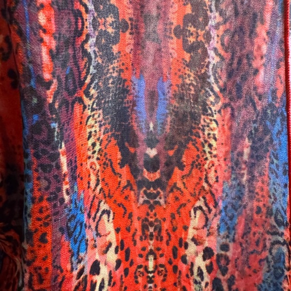 Matte Collection Women’s Colorful Animal Print Swim Coverup Duster, Sz Large - Picture 2 of 5